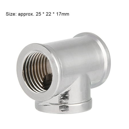 Tebru 3 way pipe fitting, t shape fitting,G1/4 Thread 3 Way T Shape Fitting Splitter Adapter for PC Water Cooling