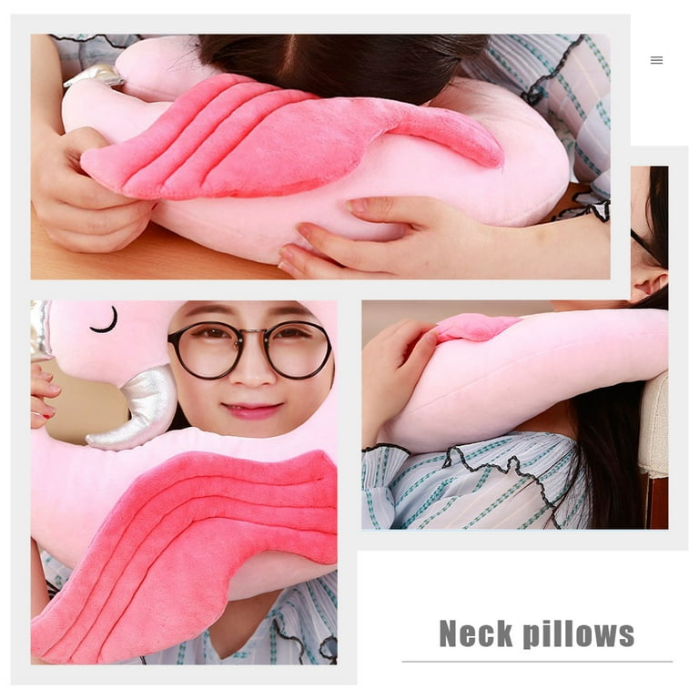 Flamingo Neck Pillow Travel Pillows for Airplanes The Office Protect Memory Foam Sleeping Pink Walmart
