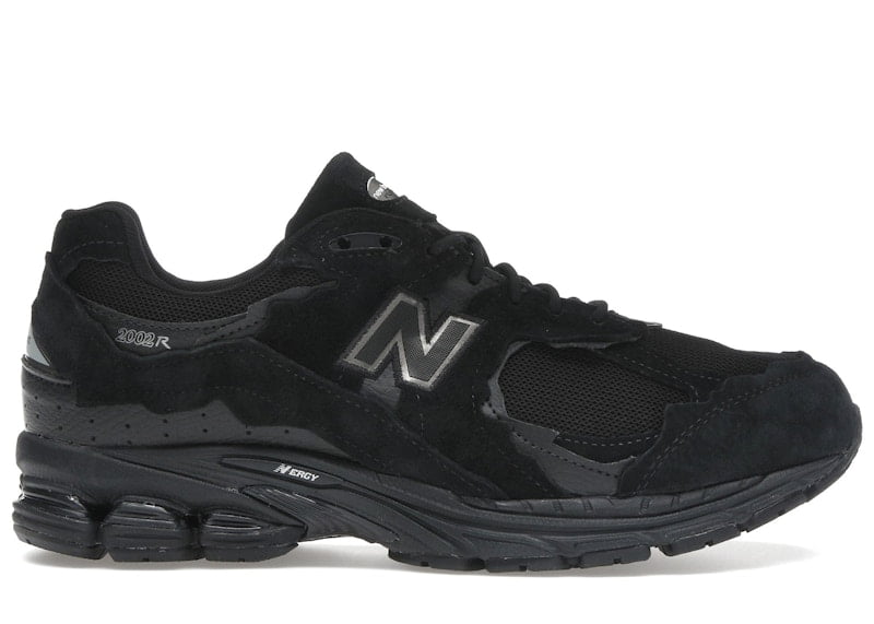 New Balance Men's 2002R Triple Black Suede Running Shoes, from