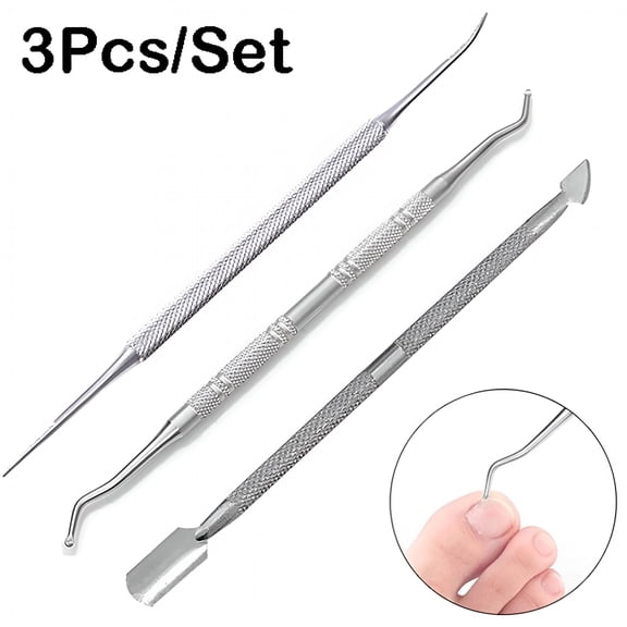 ACDANC Ingrown Toenail Pedicure Tool Kit 3Pcs Nail Manicure Kit Stainless Steel Nail Care Treatment Silver
