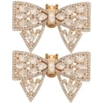 thumbnail image 1 of 1 Pair Bowknot Shoe Clips Removable Shoe Buckles Rhinestone Shoe Charms Shoes Accessories, 1 of 9