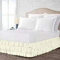 thumbnail image 2 of CCNY 18" Inch Drop Multi Ruffled Bed Skirt Olympic Queen Size 100% Microfiber Made Ivory Color, 2 of 6