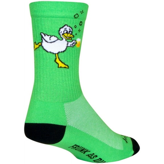 SockGuy Duck Face Crew Sock - 6", Small/Medium Stretch-To-Fit Sizing System