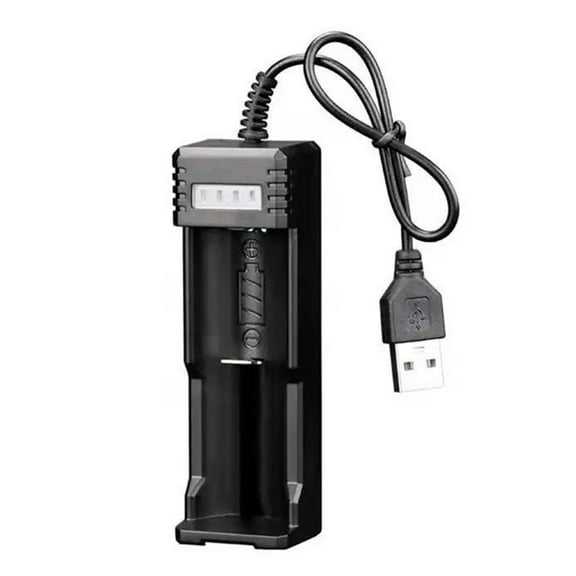 Single Bay 26650/18650 Battery Charging Adapter USB Interfaces ABS Construction Travel Friendly for Outdoor Home Use