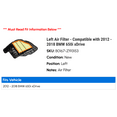 thumbnail image 2 of Left Air Filter - Compatible with 2012 - 2018 BMW 650i 2013 2014 2015 2016 2017, 2 of 2