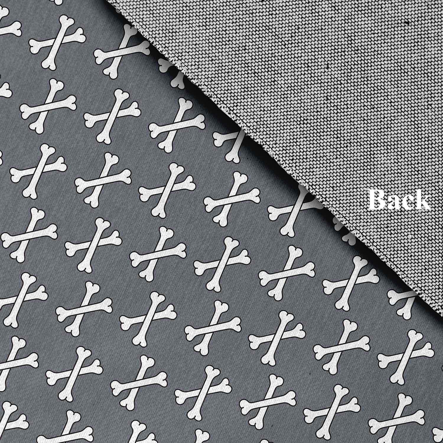 Simply Daisy Cross Bones Steel Gray Halloween Chenille Area Rug, 18" x 30"