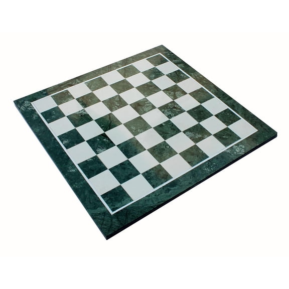 Chess Board 20" X 20" Collectible Green Marble Stone Large Chess Board Without Pieces - Appropriate Wooden & Brass Chess Pieces Chessmen | For All Ages