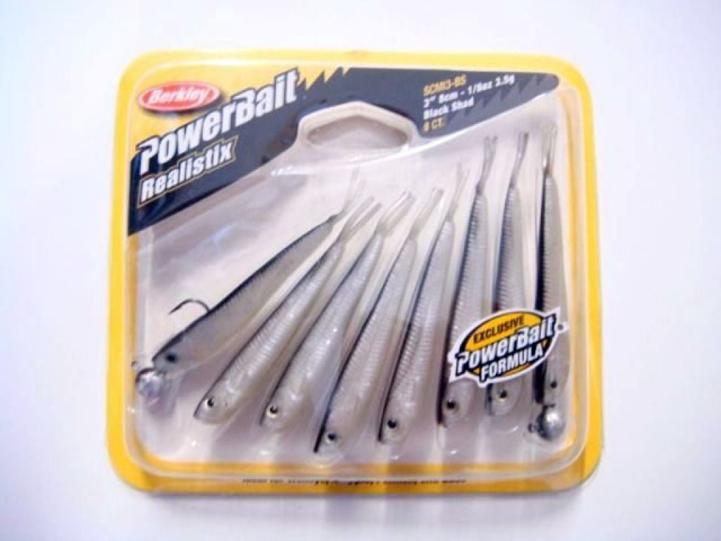 Berkley PowerBait Power Minnow Fishing Bait, Black Shad, 3in, 8cm