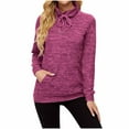 thumbnail image 1 of aidice Long Sleeve Shirts for Women Casual Drawstring Turtleneck Comfy Workout Running Pullover Tops with Pockets, 1 of 6