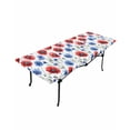 thumbnail image 6 of Blue Poppy Flower Rectangle Tablecloth, Waterproof Elastic Fitted Table Covers for 8 Foot Tables, 32x96inch Decorative Tablecloths for Picnic, Camping, Outdoor, Watercolor Red Independence Day, 6 of 6
