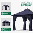 thumbnail image 5 of Clouddwell 10'x 10' Patio Gazebo Double Roof Protection All-Weather Outdoor Shelter Features Insect Screens & Privacy Curtains Ideal for Backyard, Lawn, (Blue), 5 of 8