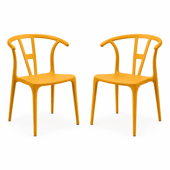 Set 2 Sillas Ezra Polipropileno Exterior Comedor Amobelli