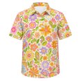 thumbnail image 3 of Kiijoy Toddler Boys Holiday Beach Shirt Floral Short Sleeve Button Down Shirt, Orange, 3-4 Years, 3 of 3