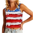 thumbnail image 5 of AGWOLF Women's Independence Day Tank Tops Plus Size Patriotic Red White and Blue Graphic Tees Cute Sleeveless T Shirts Camisole Soft Crew Neck Tanks Blue S, 5 of 6