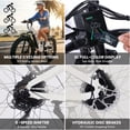 thumbnail image 5 of ESKUTE C300 1500W Electric Bike for Adults, 48V 20.8Ah Battery, 32MPH, 80 Miles Range, 26"x4.0" Fat Tire Step-Thru Ebike, Full Suspension Electric Bicycle, 8-Speed White, UL2849, 5 of 9