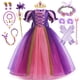 thumbnail image 2 of Vestido de Rapunzel para niña, disfraz de princesa para Halloween, regalo de fiesta de cumpleaños, lentejuelas moradas, malla enredada, ropa 2-10 Fivean unisex, 2 of 2