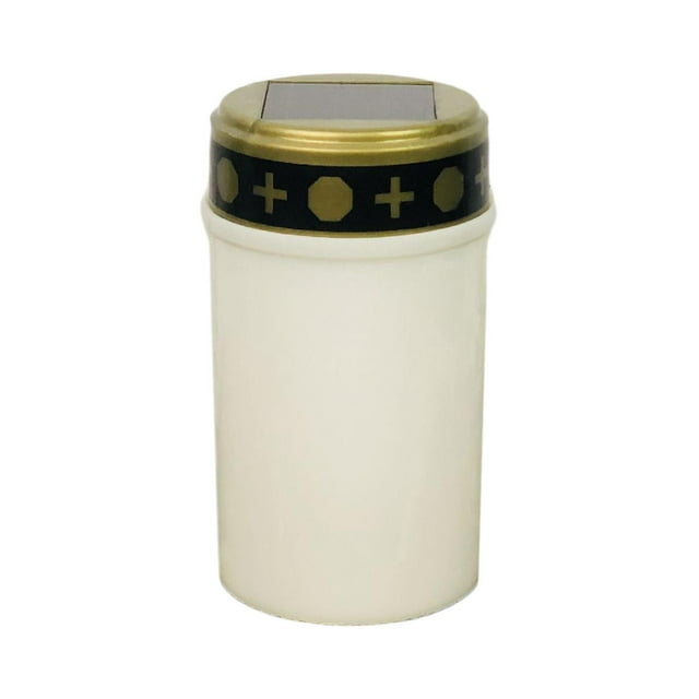 Lámpara solar conmemorativa con forma de vela para patio, cocina y pasillo. Blanco Negro B