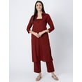 thumbnail image 3 of Moomaya Exclusive, Stylish 3-Pc Indo-Western Kurta & Pants Set, Designer Cotton Slub Outfit with Pockets, 3 of 9