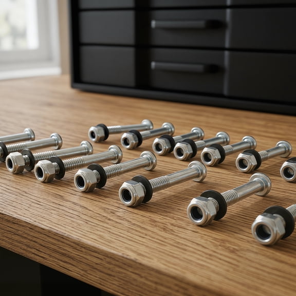 ELAYARD 2Sets Universal Metal Recliner Chair Repair Parts Plated Silver Bolts and Nuts for Lounge Chairs