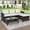 Beige Cushion, variant on 3 Pieces Patio Furniture Sectional Set, Outdoor Furniture Set with Two-Seater Sofa, Lounge Sofa, Table & Cushions, PE Rattan Wicker Bistro Set, Conversation Set for Garden, Backyard, Pool, B632