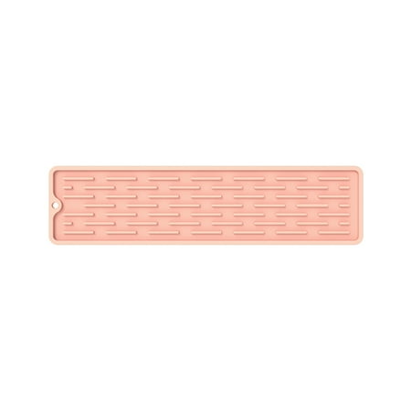 

Silicone Countertop Mat Anti Slip Dinnerware Drain Tray Dish Drying Pad (Pink)