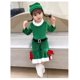 thumbnail image 4 of Disfraz de elfo de Año Nuevo 2025 para niña, conjunto de traje de Papá Noel verde con sombrero, conjunto de vestido de fiesta de Navidad elegante para niños, actuación, 4 of 5