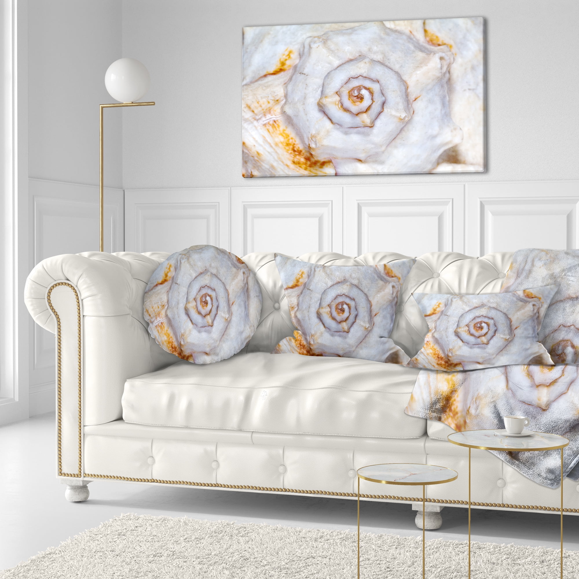 Designart Great Skeleton of Sea Shell - Animal Throw Pillow - 12x20