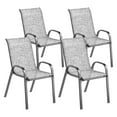 thumbnail image 2 of Outsunny Outdoor Dining Chairs Set of 4, Stackable Outdoor Patio Chairs with High Back, Breathable Mesh Seat for Garden Lawn Backyard, Mixed Gray, 2 of 9