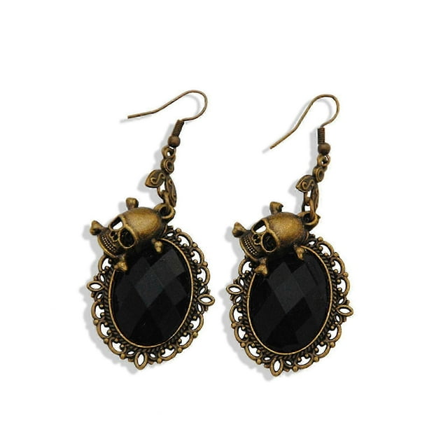 Skull for Head Dangle Earring Halloween Punk Jewelry for Women Girl Multicolor