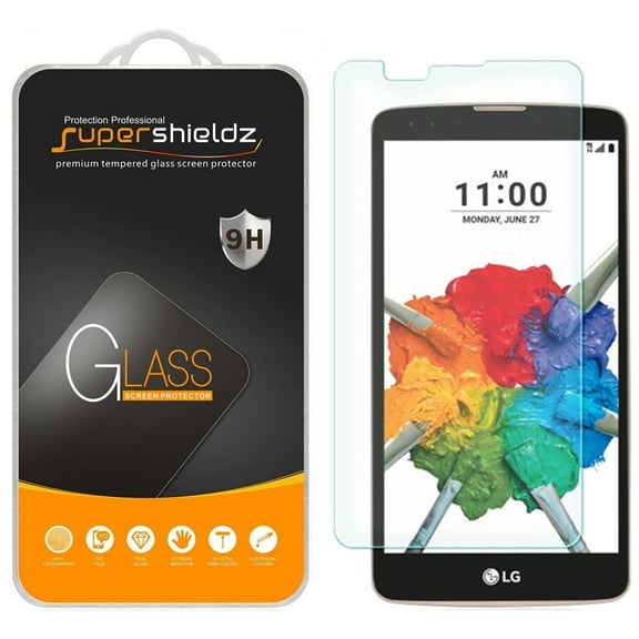 [2-Pack] Supershieldz for LG Stylo 2 Plus Tempered Glass Screen Protector, Anti-Scratch, Anti-Fingerprint, Bubble Free