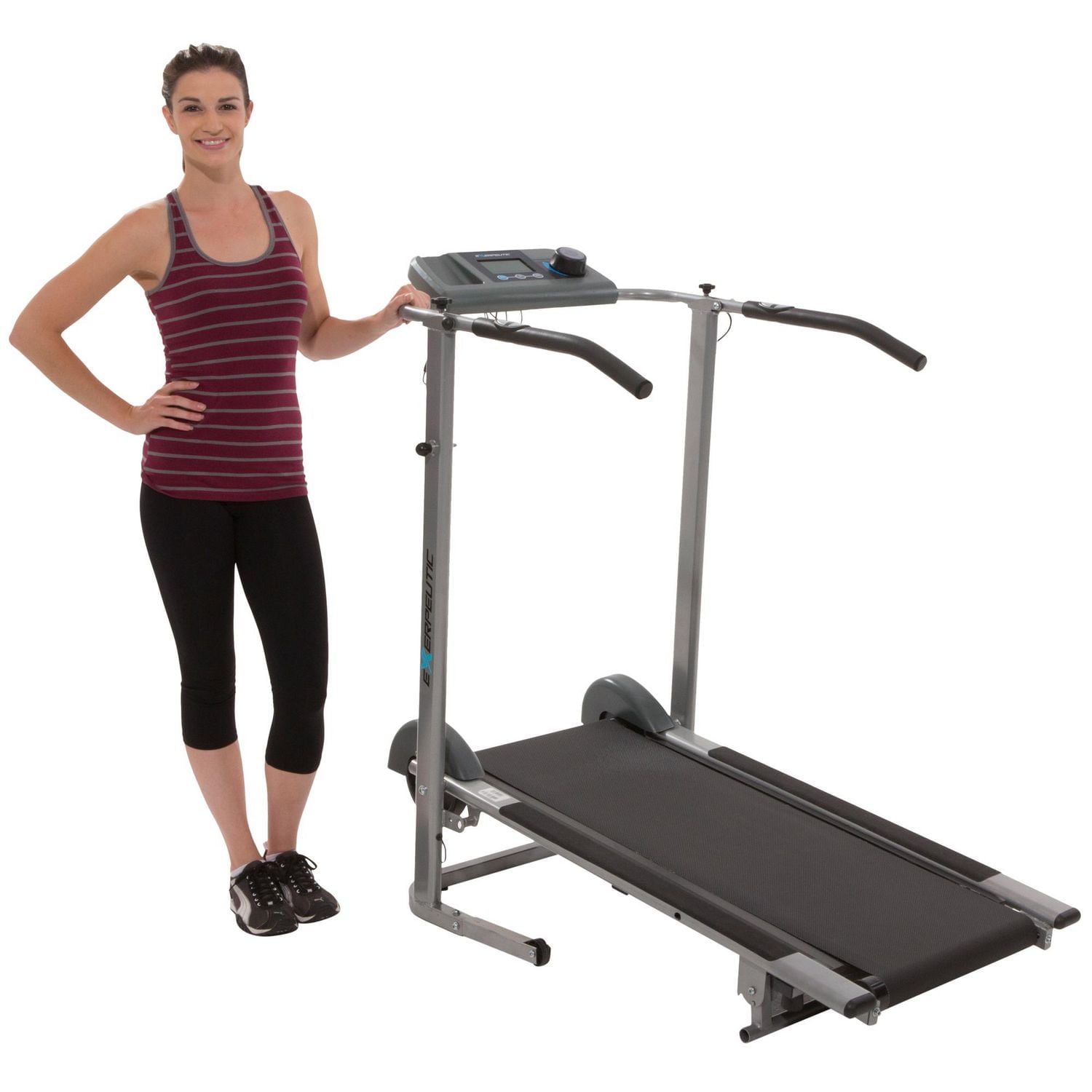 Tapis roulant manuel de haute capacité 100 XL d'Exerpeutic à résistance magnétique avec système de cardio-fréquence