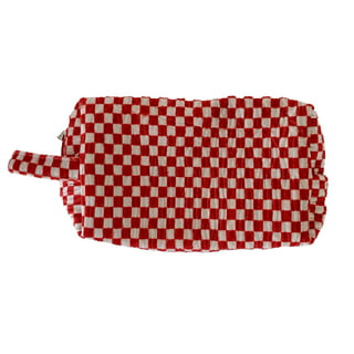 Women's Checkered Cosmetic Pouch – BLUE – CSC
