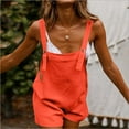 thumbnail image 5 of Baqcunre One Piece Jumpsuits For Women Womens Summer Overalls Jumpsuit Strap Rompers Dungaree Playsuits Womens Shorts Pants For Women Orange M, 5 of 7