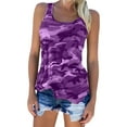 thumbnail image 2 of Camo Shirts for Women Plus Size Camouflage Print Basic V-Neck Tee Soft Sleeveless Tops, 2 of 2