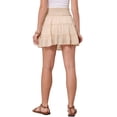 thumbnail image 3 of INSPIRE CHIC Ruffle Mini Skirt for Women's Cute Smocked Waist Tiered Ruffles Casual Beach Flowy Skort S Beige, 3 of 6