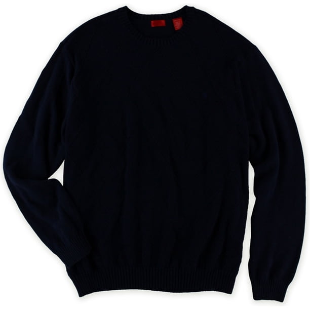 IZOD Suéter de punto con entramado para hombre, azul, XX-Large