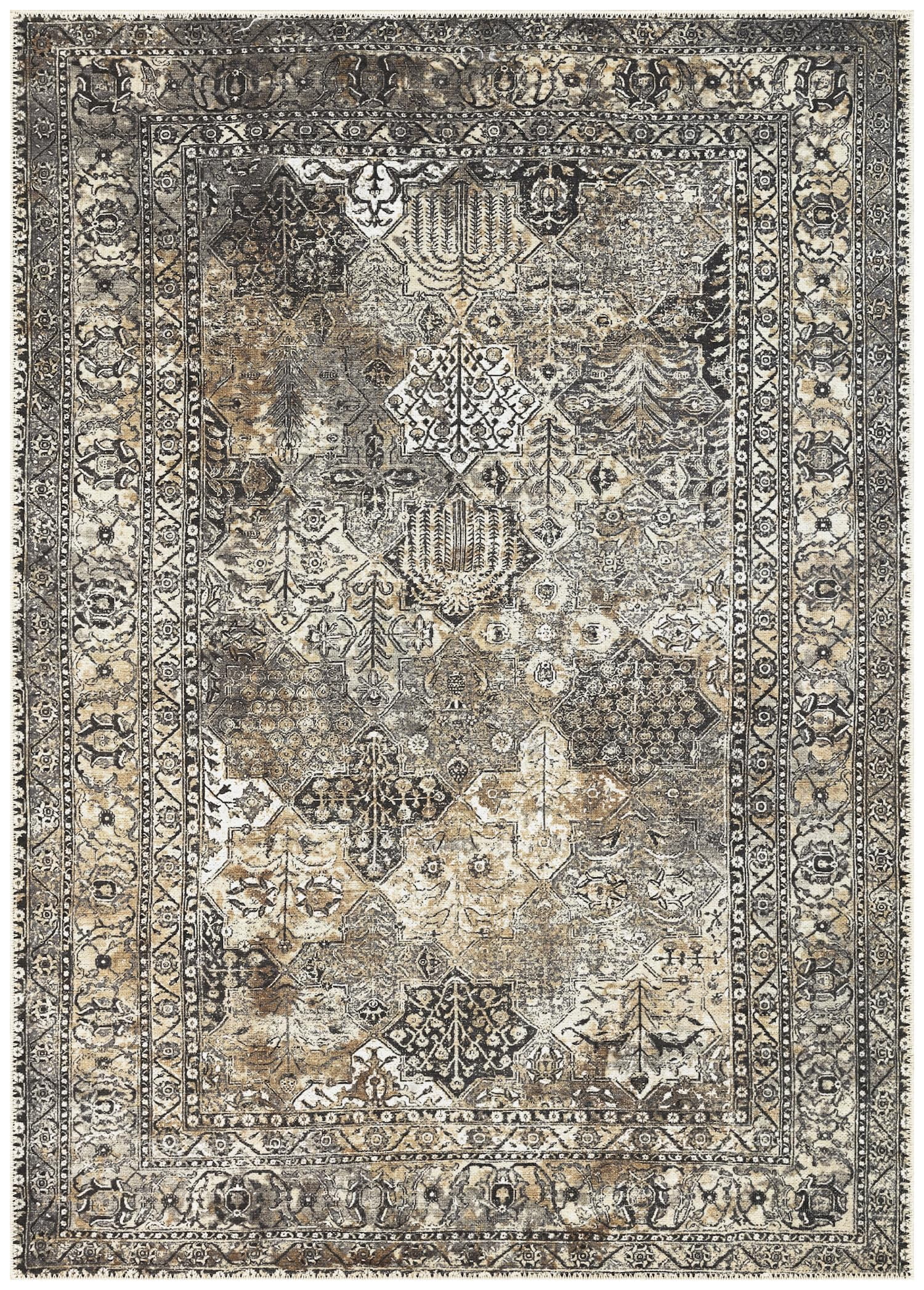 Keen Home Design Machine Washable Area Rugs with Non-slip Backing, Ideal for Hallway, Living Room, Bedroom, Kitchen and Laundry Room, Vintage Moroccan and Low Pile Rug - ( 5' x 7' )