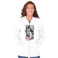 thumbnail image 3 of Traditional Geisha Skeleton Samurai Unisex Fleece Graphic Zip Up Hoodie Brisco Brands 4X, 3 of 5