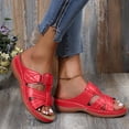 thumbnail image 2 of HAJWOH Orthopedic Casual Sandals for Women Arch Support Summer Flat Sandals Wide Slip on Non Slip Sneakers Beach 2026 Orthopedic Shoes Red 40, 2 of 4