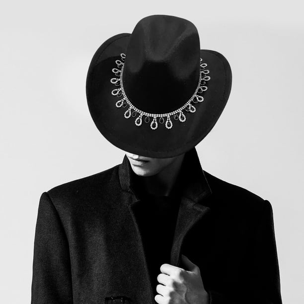 Sombrero de vaquero clásico, sombreros de sol, accesorios de disfraz de ala grande, accesorios de cosplay para adolescentes unisex, camping, pesca al Salvador Sombrero de vaquero occidental
