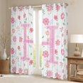 thumbnail image 2 of Manfei Monogrammed H Theme Curtains Pack of 2 (42x84 Each),Pink Kawaii Flower Curtains Blackout,Cartoon Floral Daisy Bedroom Curtains For Girl Teens,Ultra Soft Bedroom Decor, 2 of 6