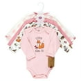 thumbnail image 2 of Touched by Nature Infant Girl Organic Cotton Long-Sleeve Bodysuits, Girl Woodland Alphabet 5-Pack, 12-18 Months, 2 of 7