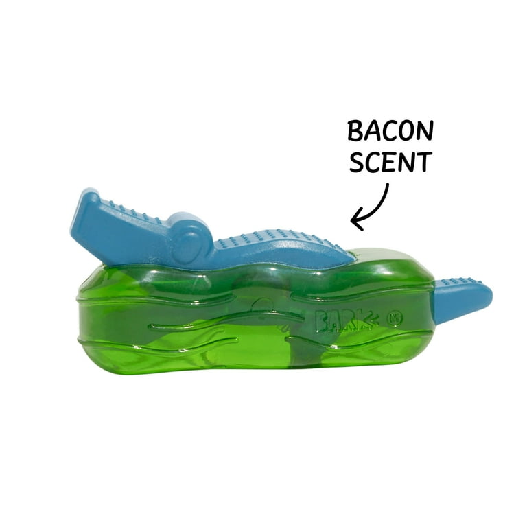 BARK Super Chewer Crocness Monster Blue Green Crocodile Rubber Dog