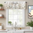 thumbnail image 2 of Pastoral Botanical Kitchen Curtain Valances for Windows Farmhouse Short Curtains, Vintage Fall Wheat Autumn Botanical Rod Pocket Valance Curtain for Bedroom Cafe Living Room 60"x18", 2 of 8
