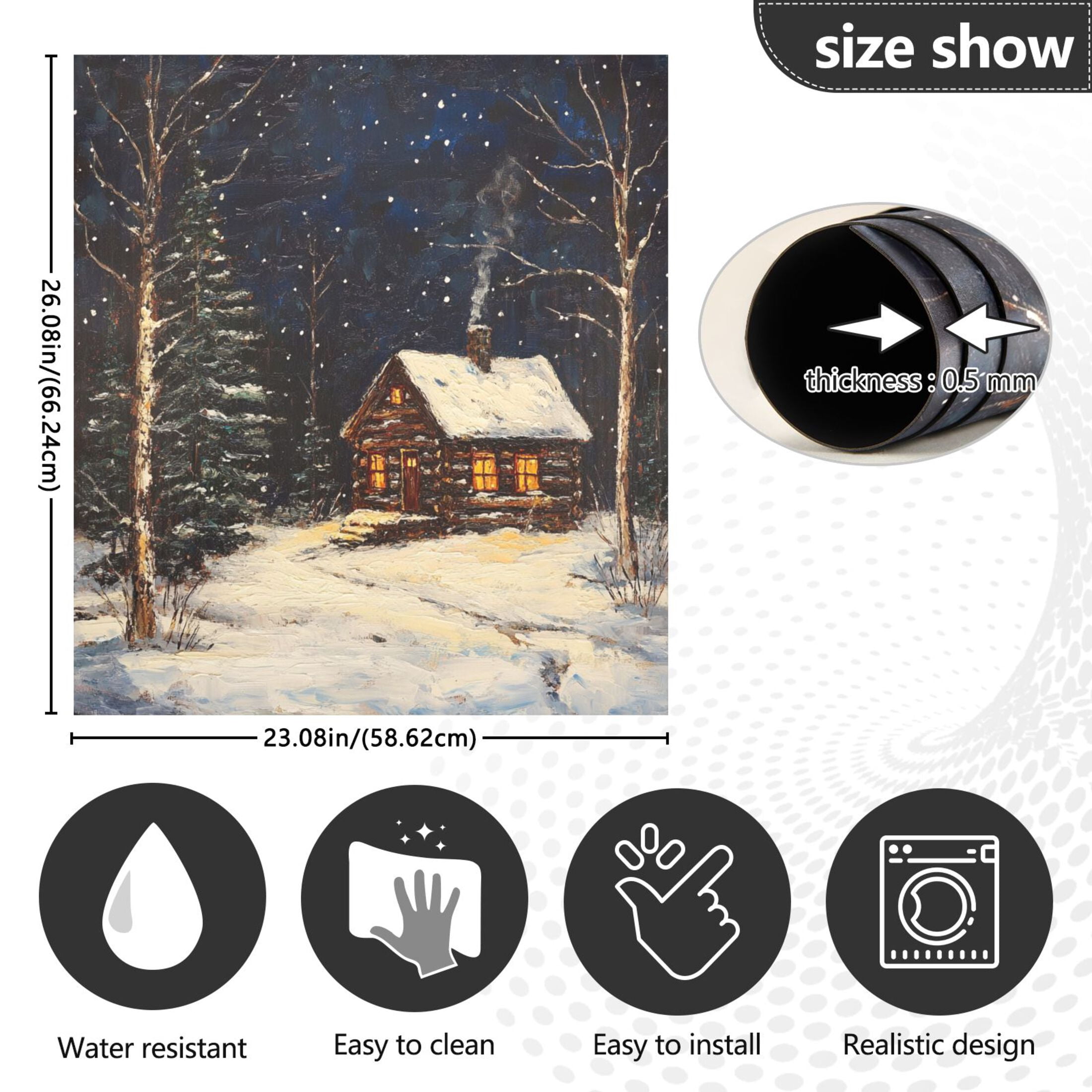 Dishwasher Magnetic Sticker 23x26 Inch Refrigerator Magnetic Sticker Washing Machine Magnetic Sticker Kitchen Panel Magnetic Sticker Home Decor The Cabin in The Forest