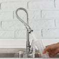 thumbnail image 4 of Boquilla giratoria de 360 grados Pull Down Flexible Spray Grifo de la cocina Lavabo Grifo de agua fría Cromado Acero inoxidable Baño Cocina Fregadero Grifo Sola manija Montaje en pared, 4 of 8