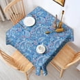 thumbnail image 2 of Blue Paisley Pattern Square Tablecloth,Waterproof Square Table Cover,Wipeable Spillproof Washable Table Cover for Home Kitchen Party Decor 42"X42"(107x107cm), 2 of 6