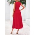 thumbnail image 2 of Vestido PRETTYGARDEN Midi Plisado Sin Mangas Línea A Rojo XL, 2 of 8
