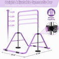 thumbnail image 4 of MOPHOTO Expandable Gymnastics Bars, Adjustable Height Gymnastic Horizontal Bars, Junior Training Kip Bar Gymnastics Equipment for Home, Folding Training Monkey Bars for Kid, Child, Girls, Boys, 4 of 7