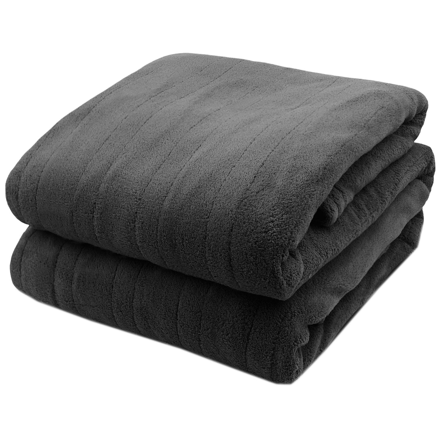 Biddeford Microplush Electric Heated Warming Blanket Twin Charcoal Gray